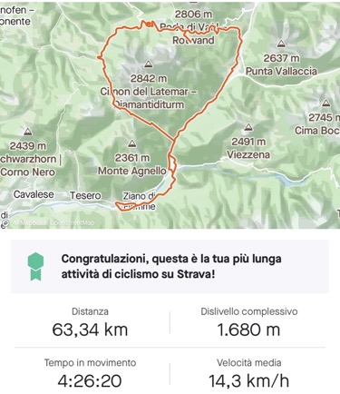 Mappa Percorso 930 - Giro del Latemar