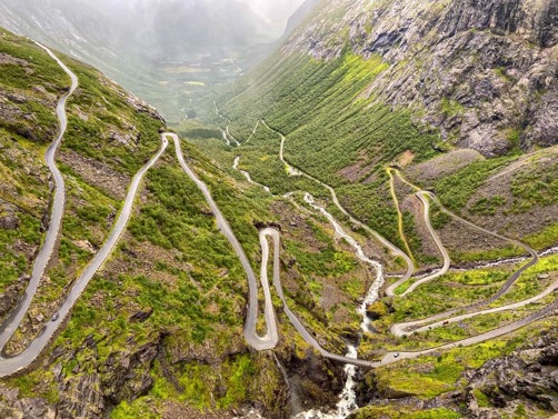 Vista dall'alto del Trollstigen