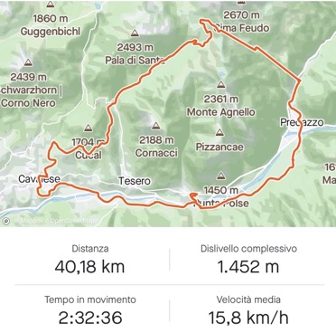 Mappa Tour 928 - Val Stava e Guagliola